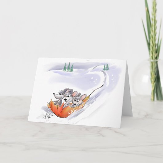 Carte Paysage De Vacances D'Hiver De Mic, Mac Et M (Devant)