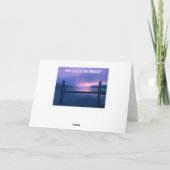 Carte Paysage d'eau de soleil pourpre Anniversaire (Dos)