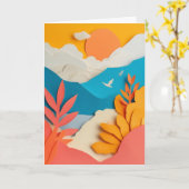 Carte Paysage découpé ensoleillé (Fleur jaune)