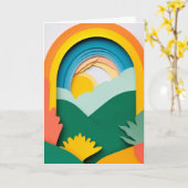 Carte Paysage découpé ensoleillé (Fleur jaune)