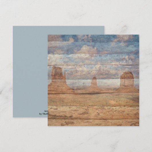 Carte Paysage Désertique Buttes de Grès et Ciel Céleste (Devant / Derrière)