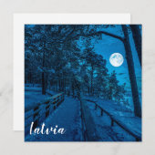 Carte Paysage d'hiver avec pinède enneigée (Devant / Derrière)