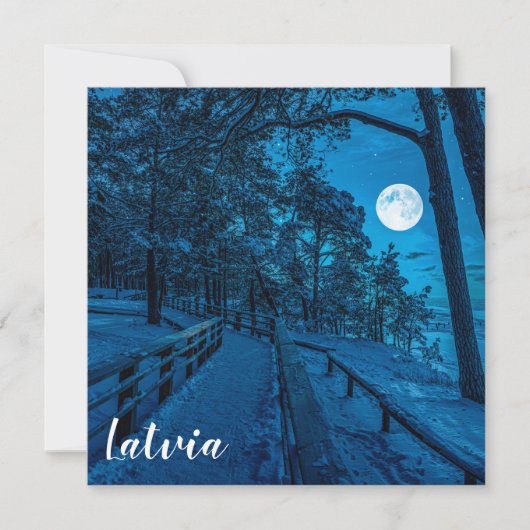 Carte Paysage d'hiver avec pinède enneigée (Devant)