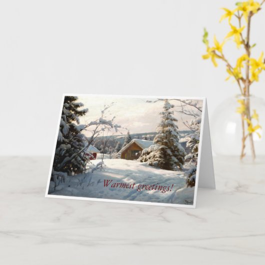 Carte Paysage d'hiver éclairé par le soleil par Peder Mo (Fleur jaune)