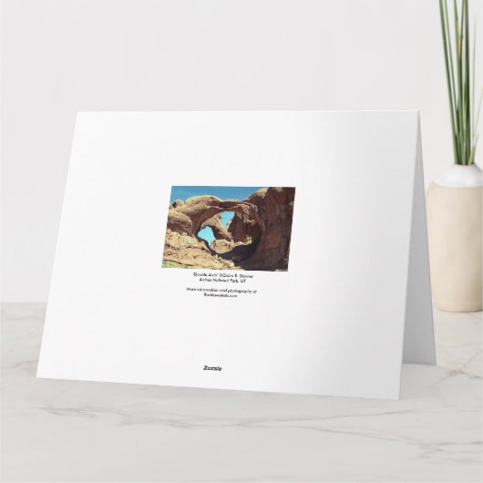 Carte Paysage du désert de Double Arch Utah (Dos)