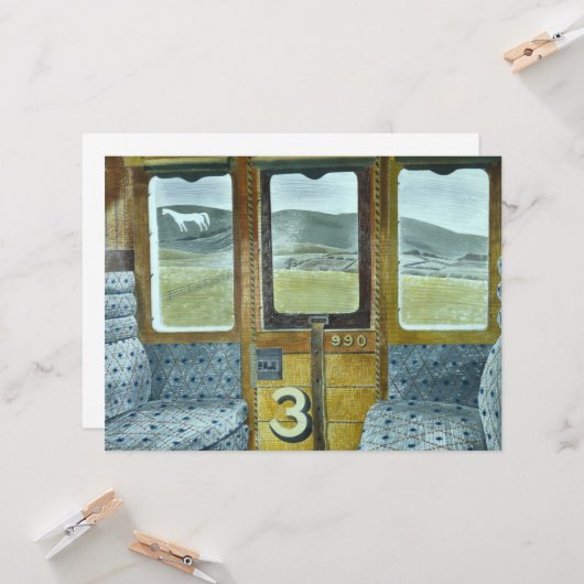 Carte Paysage du train (par Eric Ravilious) (Devant/Arrière en situation)