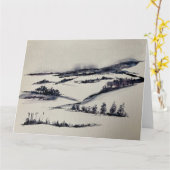 Carte Paysage enneigé    (Fleur jaune)