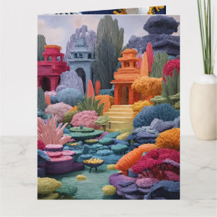 Carte Paysage Fantastique Magique - Broderie Colorée 