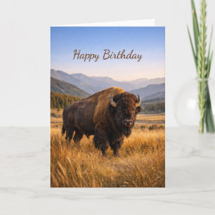 Carte Paysage faunique Anniversaire du bison d'Amérique