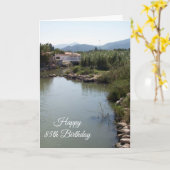 Carte Paysage fluvial Personnalisé 85e anniversaire (Fleur jaune)