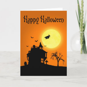 Carte Paysage heureux de silhouette de Halloween