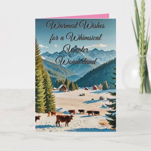 Carte paysage hivernal époustouflant avec des collines e (Devant)