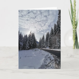 Carte Paysage hivernal neige en Roumanie