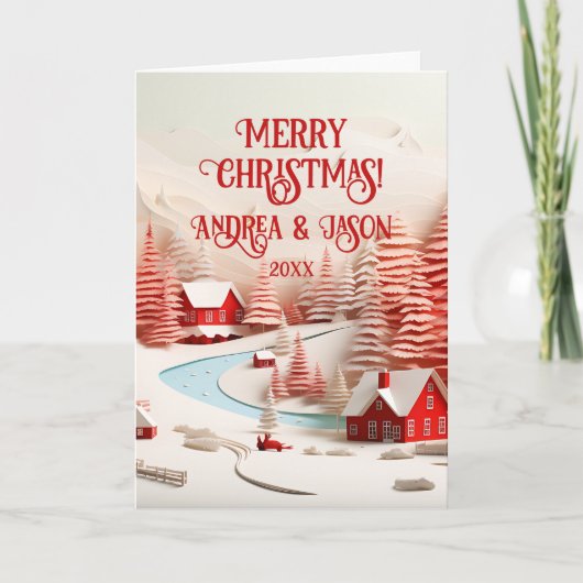 Carte Paysage hivernal scandinave en 3D (Devant)