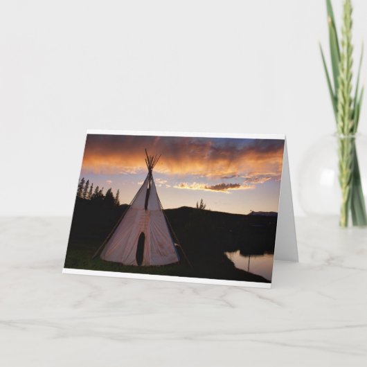 Carte Paysage indien de coucher du soleil de Teepee (Devant)