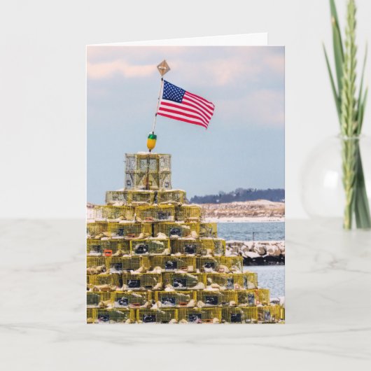 Carte Paysage marin à l'arbre aux casiers à homards (Devant)