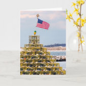 Carte Paysage marin à l'arbre aux casiers à homards (Fleur jaune)