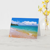 Carte Paysage marin le long de la baie de Hanalei (Fleur jaune)