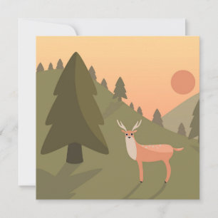 Carte Paysage Montagne des Cerfs Nature Parc sauvage Cou