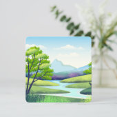 Carte Paysage naturel avec rivière (Debout devant)