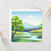 Carte Paysage naturel avec rivière (Devant/Arrière en situation)