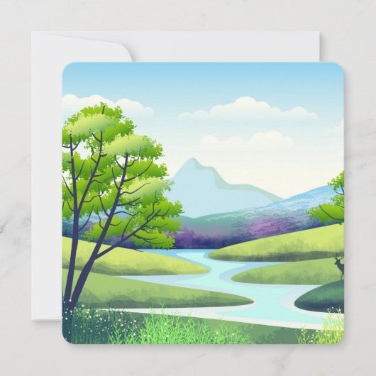 Carte Paysage naturel avec rivière (Devant)