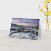 Carte Paysage Pittoresque de Noël d'hiver (Fleur jaune)