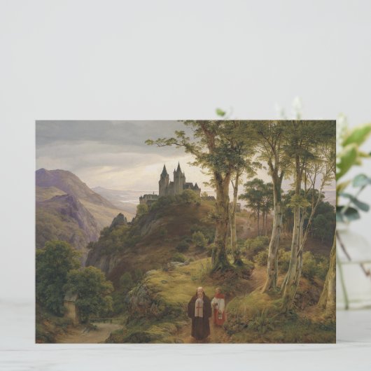 Carte Paysage romantique avec complexe de monastères (Debout devant)