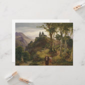 Carte Paysage romantique avec complexe de monastères (Devant/Arrière en situation)