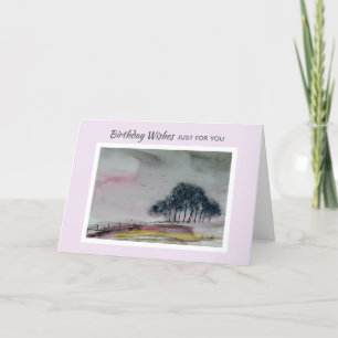 Carte Paysage rose de pittoresque Hills
