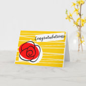 Carte Paysage rose des textes de félicitations (Fleur jaune)