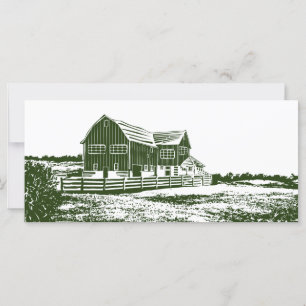 Carte Paysage rural maison de ferme de style coupe