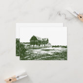 Carte Paysage rural maison de ferme de style coupe (Devant/Arrière en situation)