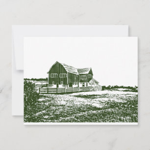 Carte Paysage rural maison de ferme de style coupe
