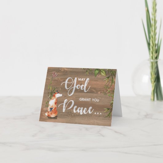 Carte Peace 12 Step Recovery with Fox on Wood (Devant)