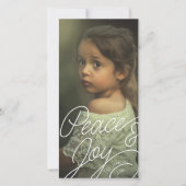 Carte Peace and Joy Casual Script Photo (Devant)