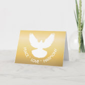 Carte Peace Dove en vol blanc sur or Simply Elegant (Devant)