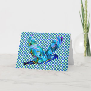 Carte Peace Dove On Checks Abstrait Art Note Card
