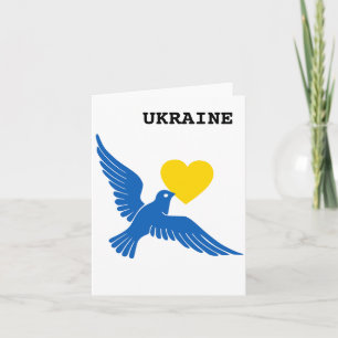 Carte Peace Dove Over Ukraine Grey Card