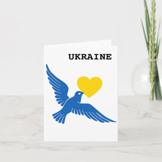 Carte Peace Dove Over Ukraine Grey Card (Devant)