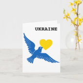 Carte Peace Dove Over Ukraine Grey Card (Fleur jaune)