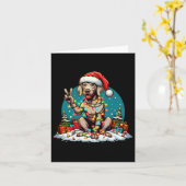 Carte Peace Hand Weimaraner Chien Lumières de Noël Femme (Fleur jaune)