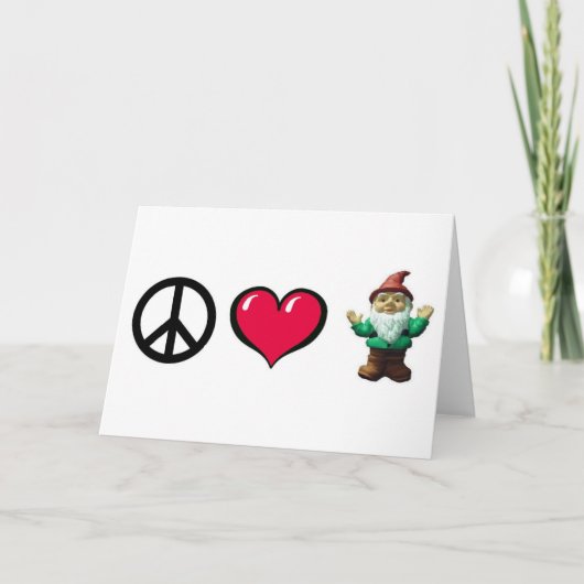 Carte Peace Heart Gnome par FreeWitch Greeting Card (Devant)