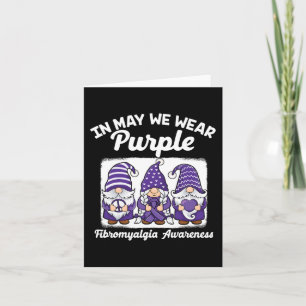 Carte Peace Hope Love Gnomes Purple Ribbon Fibromyalgia