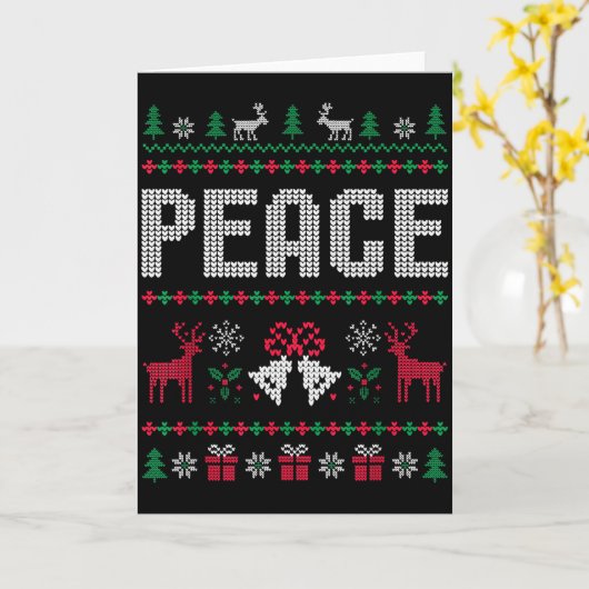 Carte Peace I Come In Peace Matching Couple Ugly Merry C (Fleur jaune)