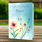 Carte Peace & Joy Été Fleurs Printemps Anniversaire