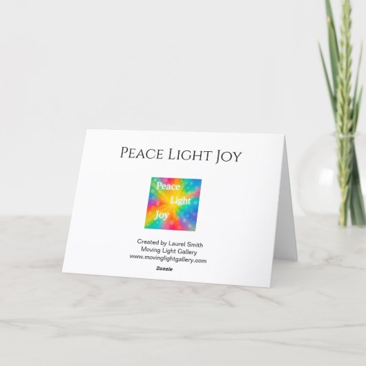 Carte Peace Light Joy (Dos)