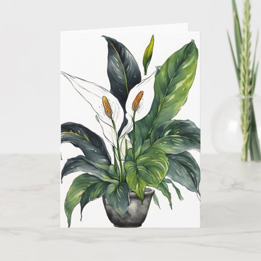Carte Peace Lily - Watercolor flowers (Devant)