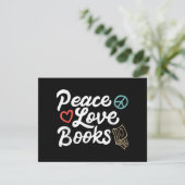 Carte Peace Looks Geeky & Cute Reading (Debout devant)