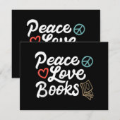Carte Peace Looks Geeky & Cute Reading (Devant / Derrière)